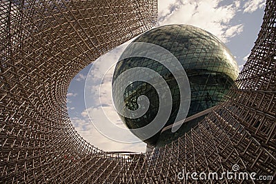 Astana representative buildings exhibition expo district capital of kazakhstan Editorial Stock Photo