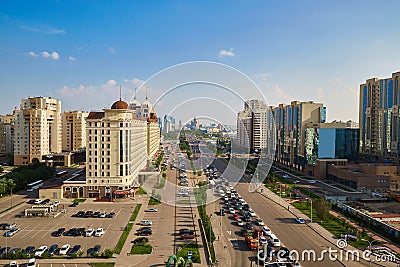 Astana city, Kazakhstan - photo from height Editorial Stock Photo