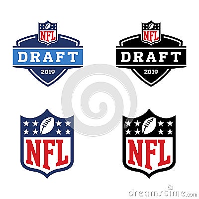 ASTANA, KAZAKHSTAN -25 October 2020 : NFL draft icon. NFL draft logo. Vector NFL draft symbol. American football logotype Vector Illustration