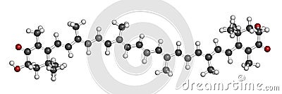 Astaxanthin pigment molecule. Carotenoid responsible for the pink-red color of salmon, lobsters and shrimps. Used as food dye ( Stock Photo