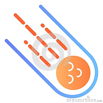 Asteroid flat icon. Meteorite color icons in trendy flat style. Comet gradient style design, designed for web and app Vector Illustration
