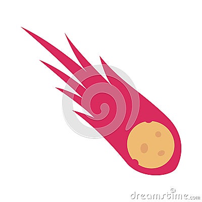 Asteroid Flat vector icon which can easily modify or edit Vector Illustration