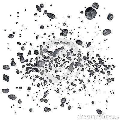 Asteroid field Cartoon Illustration