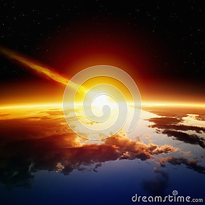 Asteroid impact Stock Photo