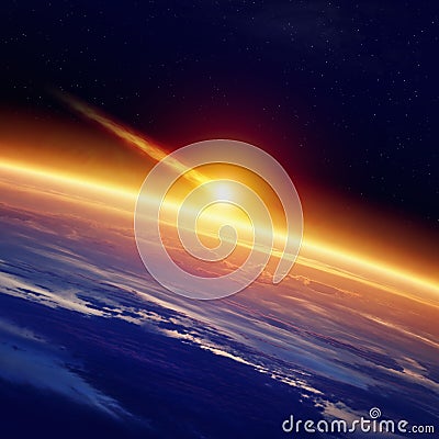 Asteroid impact Stock Photo