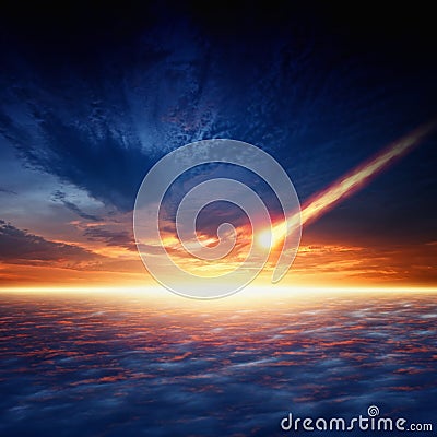 Asteroid impact Stock Photo