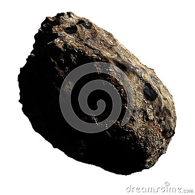 Asteroid isolated on white background 3d space rendering Stock Photo