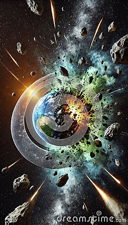 An impact event is a collision between astronomical objects causing measurable effects Stock Photo