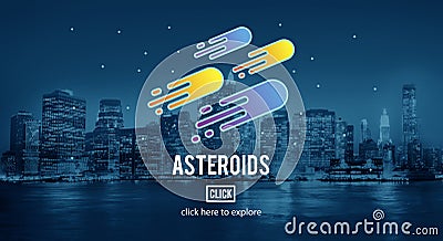 Asteroids Astronomy Exploration Nebular Concept Stock Photo
