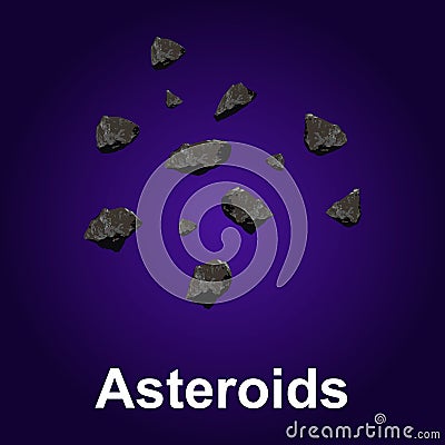 Asteroids icon, isometric style Vector Illustration