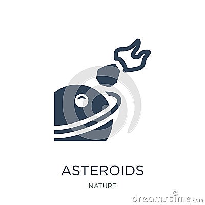 asteroids icon in trendy design style. asteroids icon isolated on white background. asteroids vector icon simple and modern flat Vector Illustration