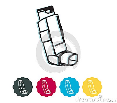 Asthama Puff - Pressurized Metered-Dose Inhaler pMDI - Stock Icon Stock Photo