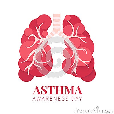 Asthma awareness poster Vector Illustration