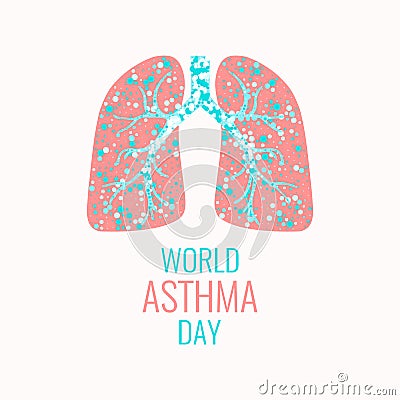 Asthma awareness poster Vector Illustration