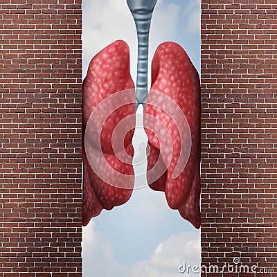 Asthma Health Problem Cartoon Illustration