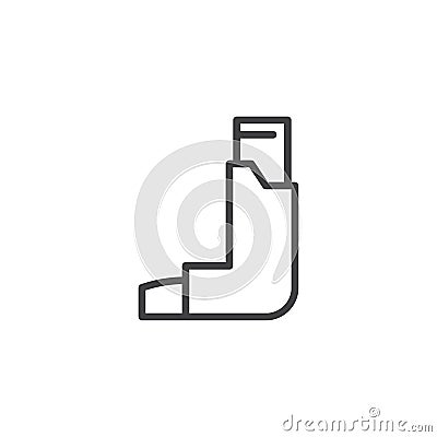 Asthma inhaler line icon Vector Illustration