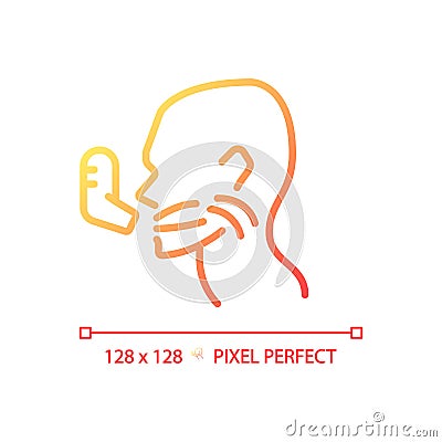 Asthma pixel perfect gradient linear vector icon Vector Illustration