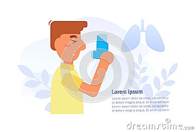 Asthma Vector. Cartoon. Isolated art on white background. Vector Illustration