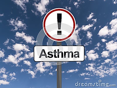 Asthma warning sign Stock Photo