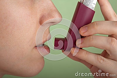 Asthmatic inhaler Stock Photo