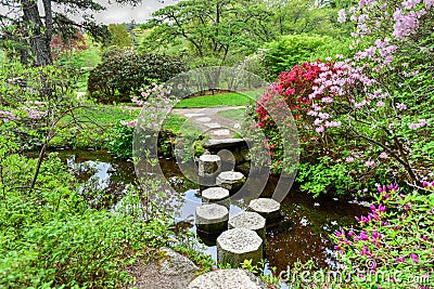 Asticou Azalea Gardens - Maine Stock Photo