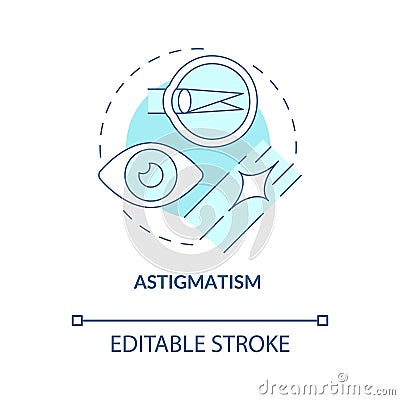 Astigmatism blue concept icon Vector Illustration