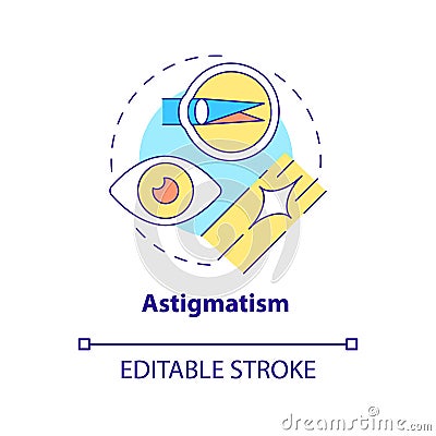 Astigmatism concept icon Vector Illustration