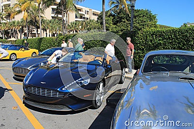 Aston martin cars parked at luxury hotel Editorial Stock Photo