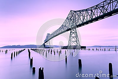 Astoria Megler Bridge, Columbia River, Washington and Oregon Stock Photo