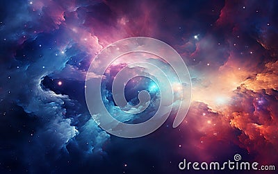 Astral Abstract Space Background, Generative Ai Stock Photo