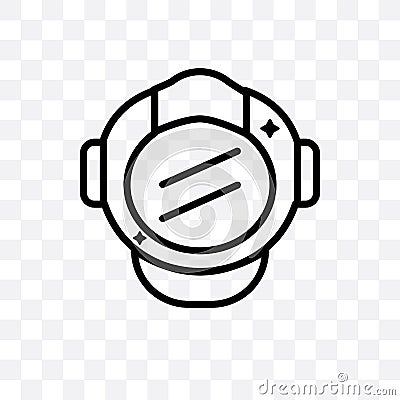 astranaut helmet vector linear icon isolated on transparent background, astranaut helmet transparency concept can be used for web Vector Illustration
