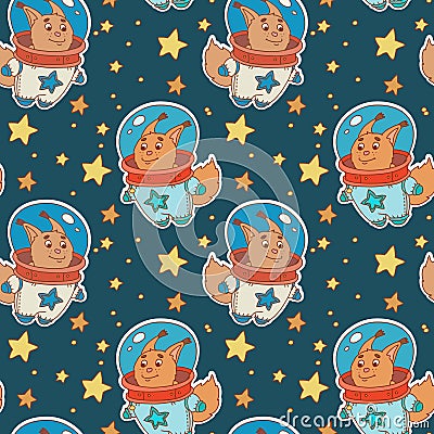 Astro squirrel pattern Vector Illustration