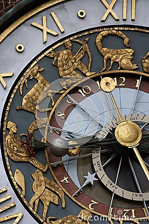 Astrological clock Stock Photo