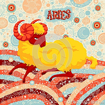 Astrological zodiac sign Aries. Part of a set of horoscope signs. Vector Illustration