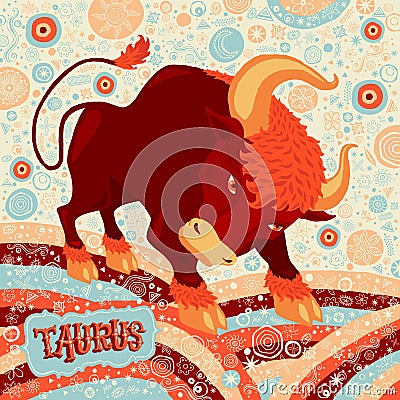 Astrological zodiac sign Taurus. Part of a set of horoscope signs. Vector Illustration