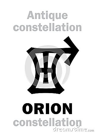 Astrology: ORION (Ancient pre-historical Neolithic constellation) Vector Illustration