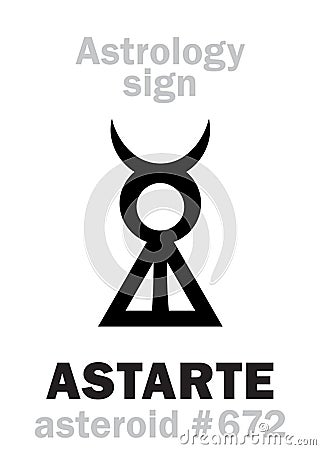 Astrology: asteroid ASTARTE Vector Illustration