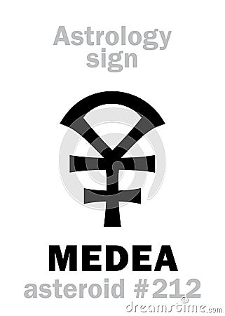 Astrology: asteroid MEDEA Vector Illustration