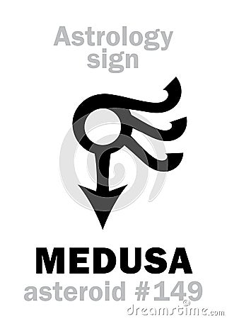 Astrology: asteroid MEDUSA Vector Illustration