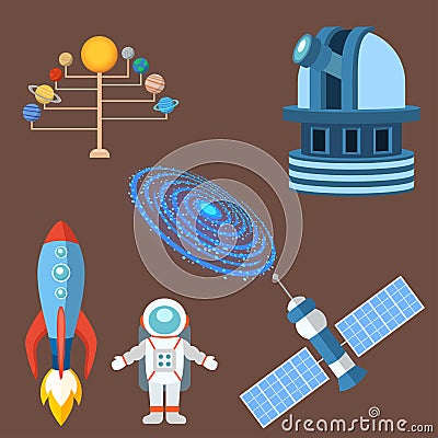 Astrology astronomy icons planet science universe space radar cosmos sign universe vector illustration. Vector Illustration