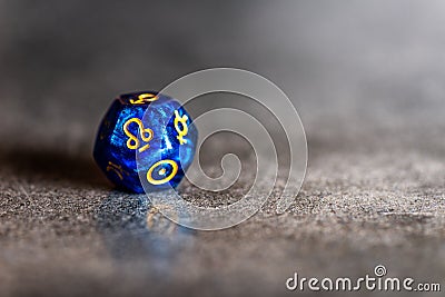 Astrology Dice with symbol of Rahu Stock Photo