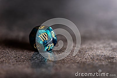 Astrology Dice with zodiac symbol of Virgo Stock Photo