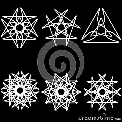 Astrology geometric pattern set pentogramm Stock Photo