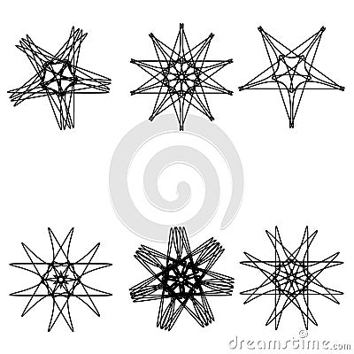 Astrology geometric pattern set pentogramm Stock Photo