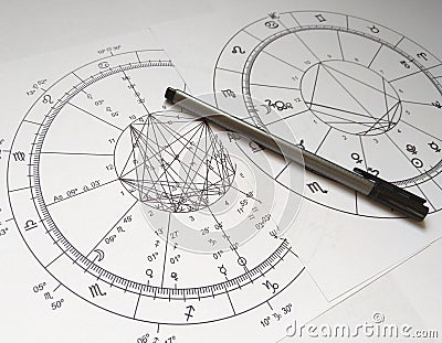 Astrology Natal Chart Stock Photo