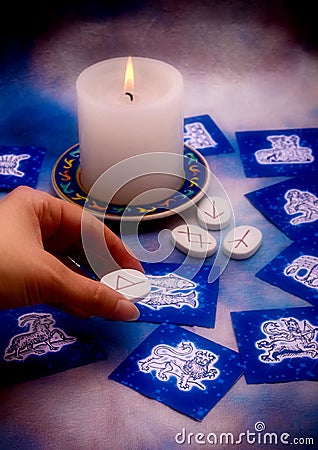 Astrology and runes Stock Photo