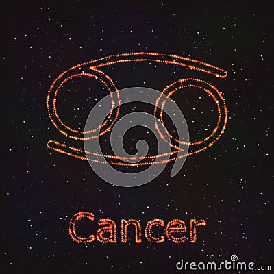 Astrology Shining Symbol. Zodiac Cancer. Vector Illustration
