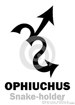 Astrology: Sign of Zodiac OPHIUCHUS (The Snake-holder) Vector Illustration