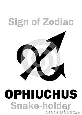 Astrology: Sign of Zodiac OPHIUCHUS (The Snake-holder) Vector Illustration