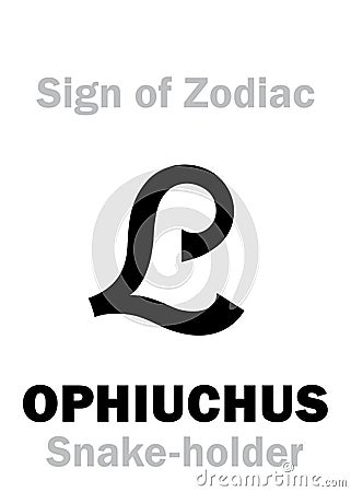 Astrology: Sign of Zodiac OPHIUCHUS (The Snake-holder) Vector Illustration